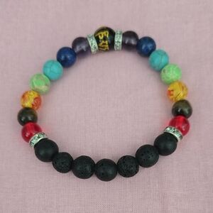Lava Rock Beaded Bracelet